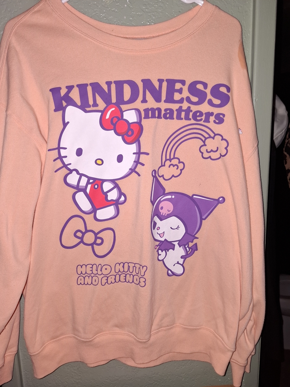 Hello Kitty 'Kindness Matters' Peach Graphic Sweatshirt